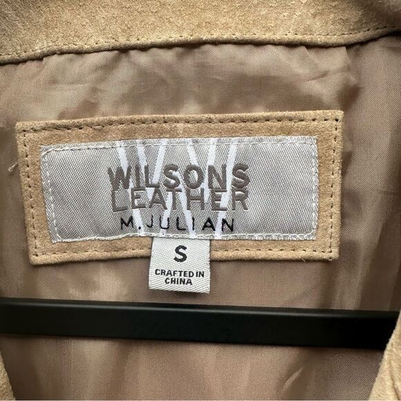 WILSONS LEATHER Suede Leather Jacket Mens Small Beige Neutral Western - Picture 8 of 9